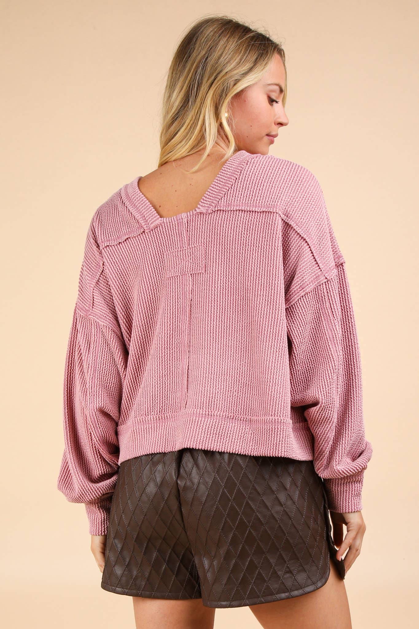 Pink Ribbed Top
