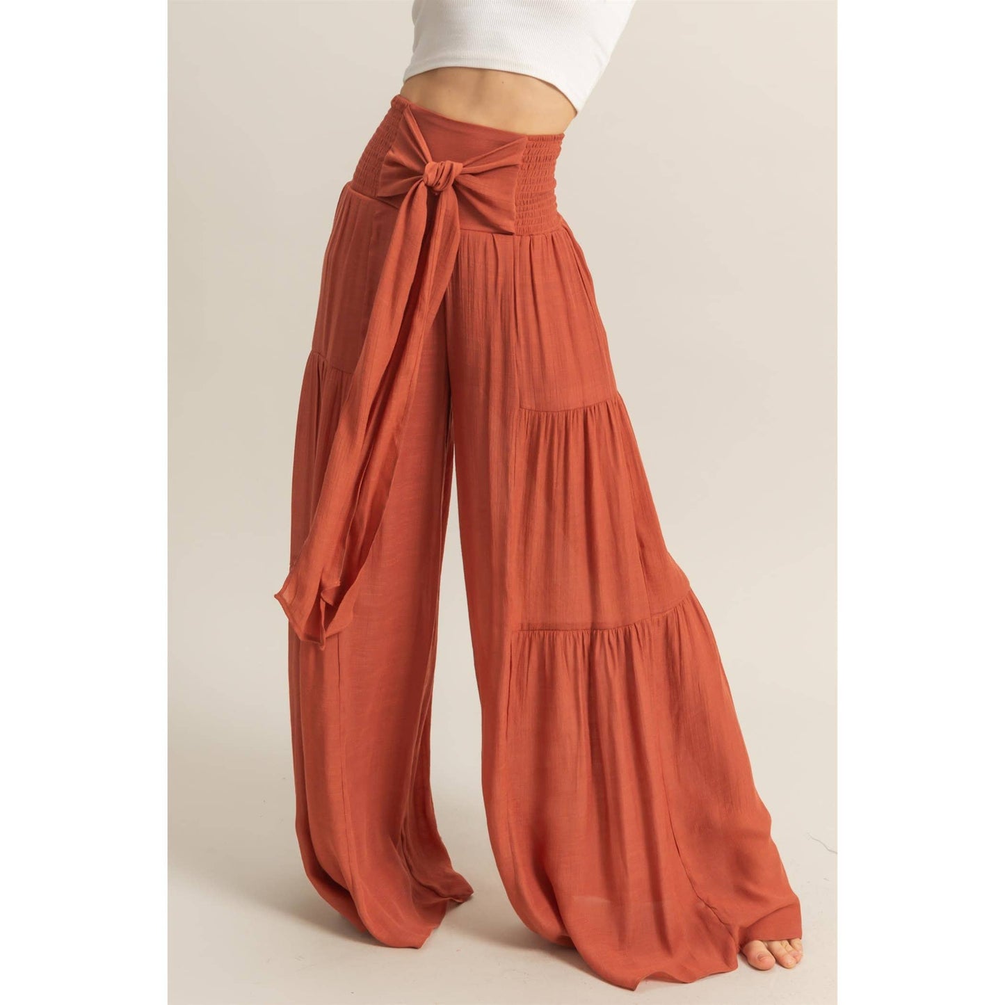 Front Tie Waist Pants