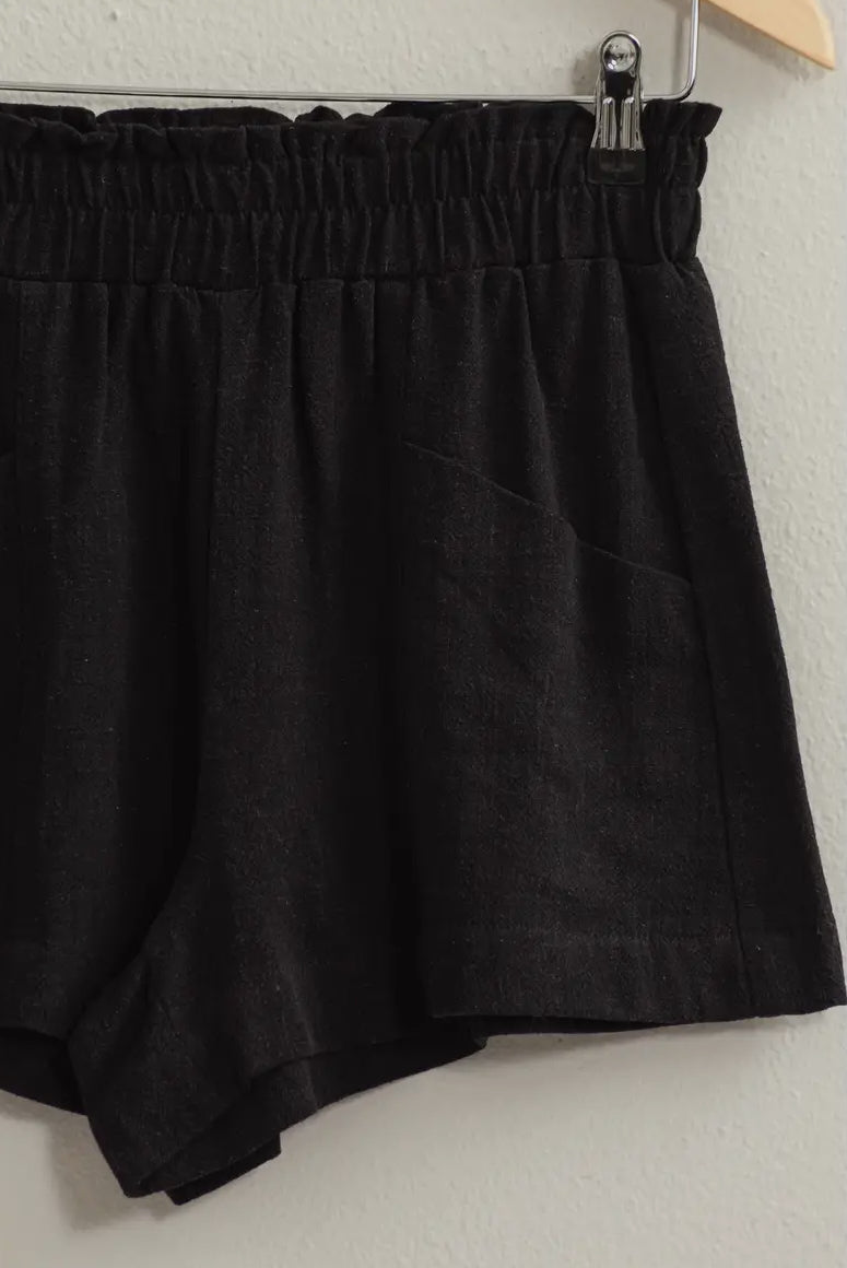 HIGH WAIST LINEN SHORTS
