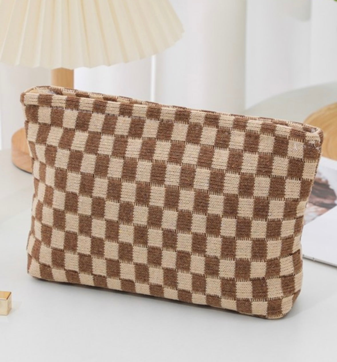 Mocha Checkered Bag