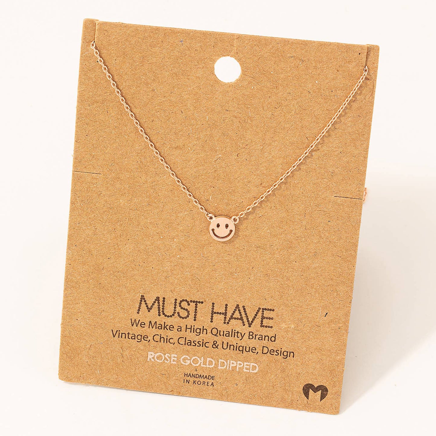 Mini Smiley Face Charm Necklace