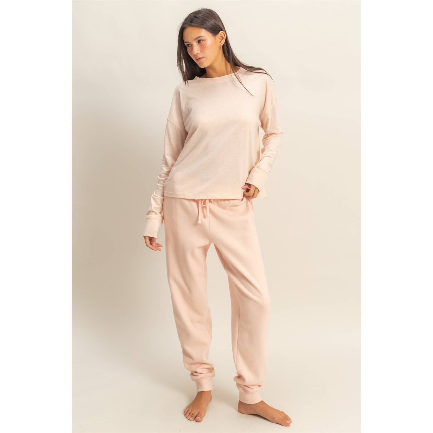 HYFVE - Crew Neck Long Sleeve Tee: BLACK / S-M-L(2-2-2)