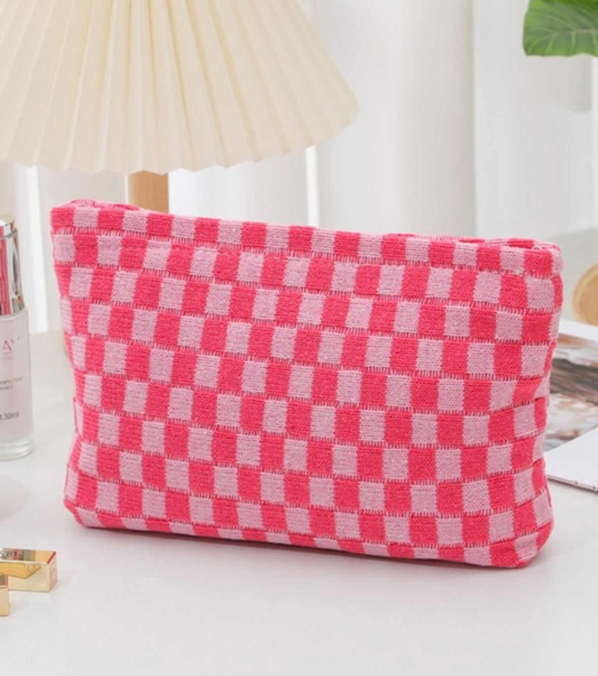 Pink Checkered Bag