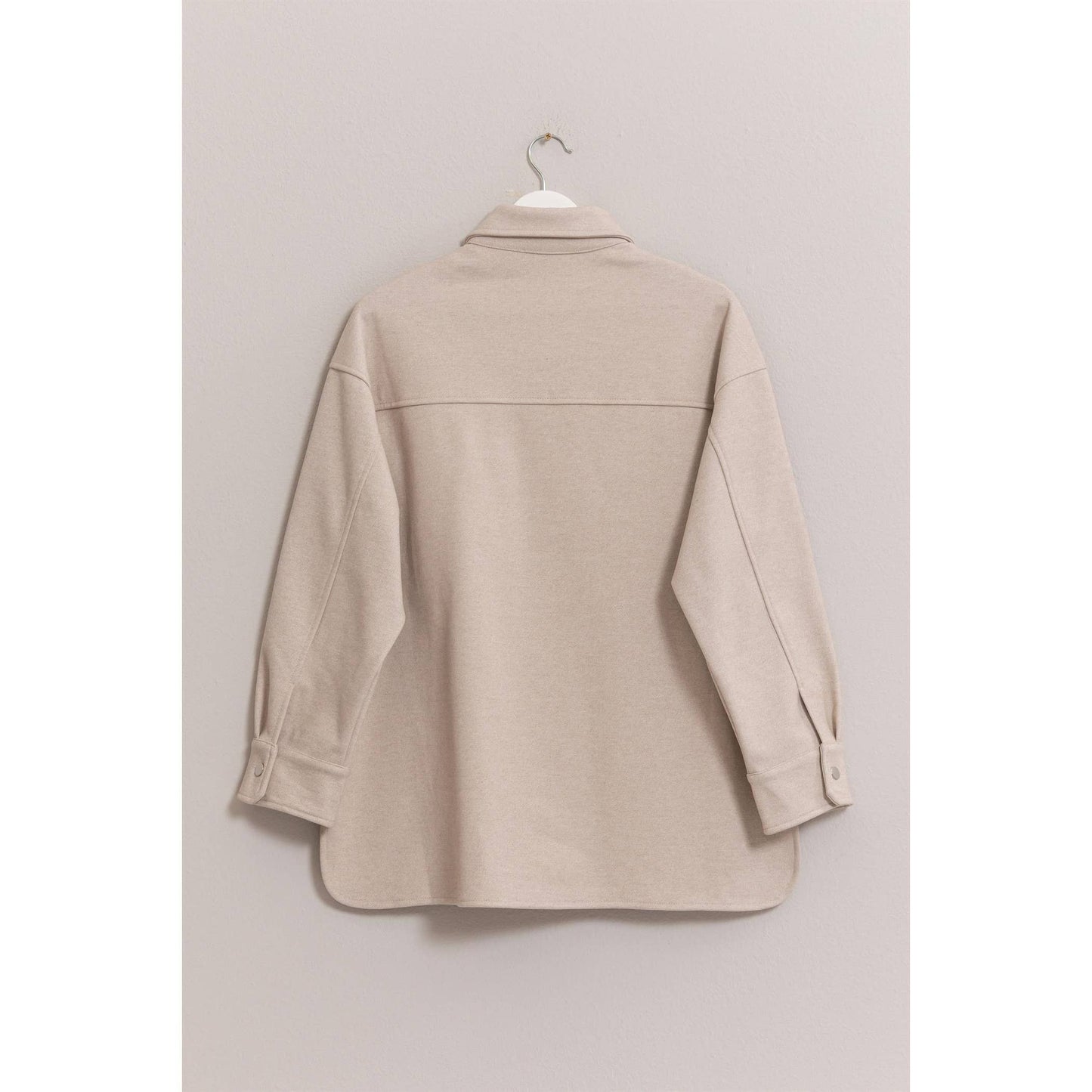 HYFVE - Wool-Like Brushed Shacket: DARK GREY / S-M-L(2-2-2)