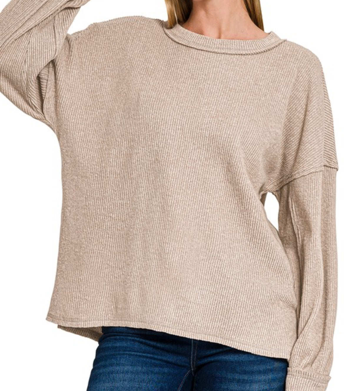 Ash Mocha Ribbed Sweater