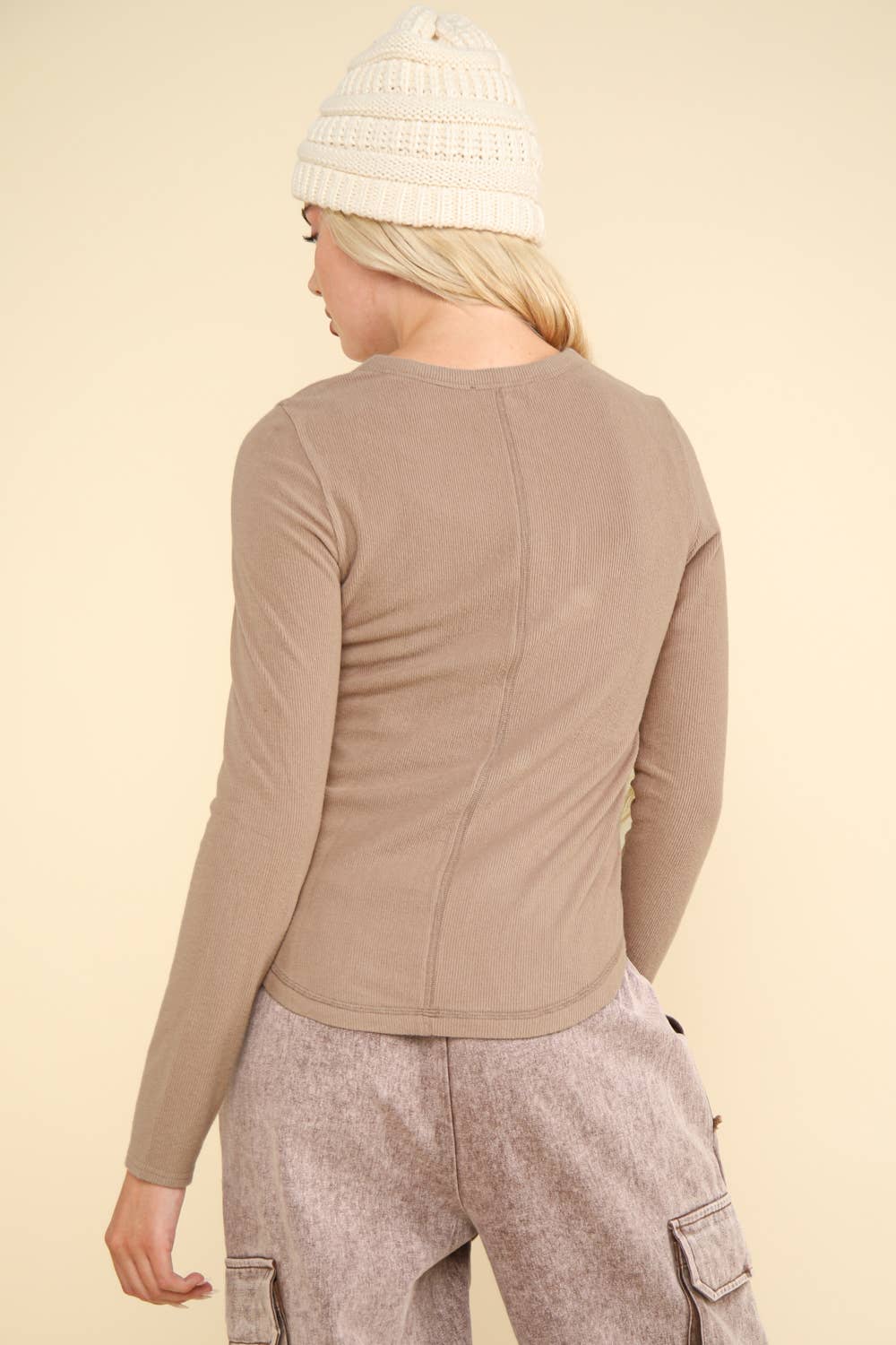 Tally Taupe Long Sleeve Knit