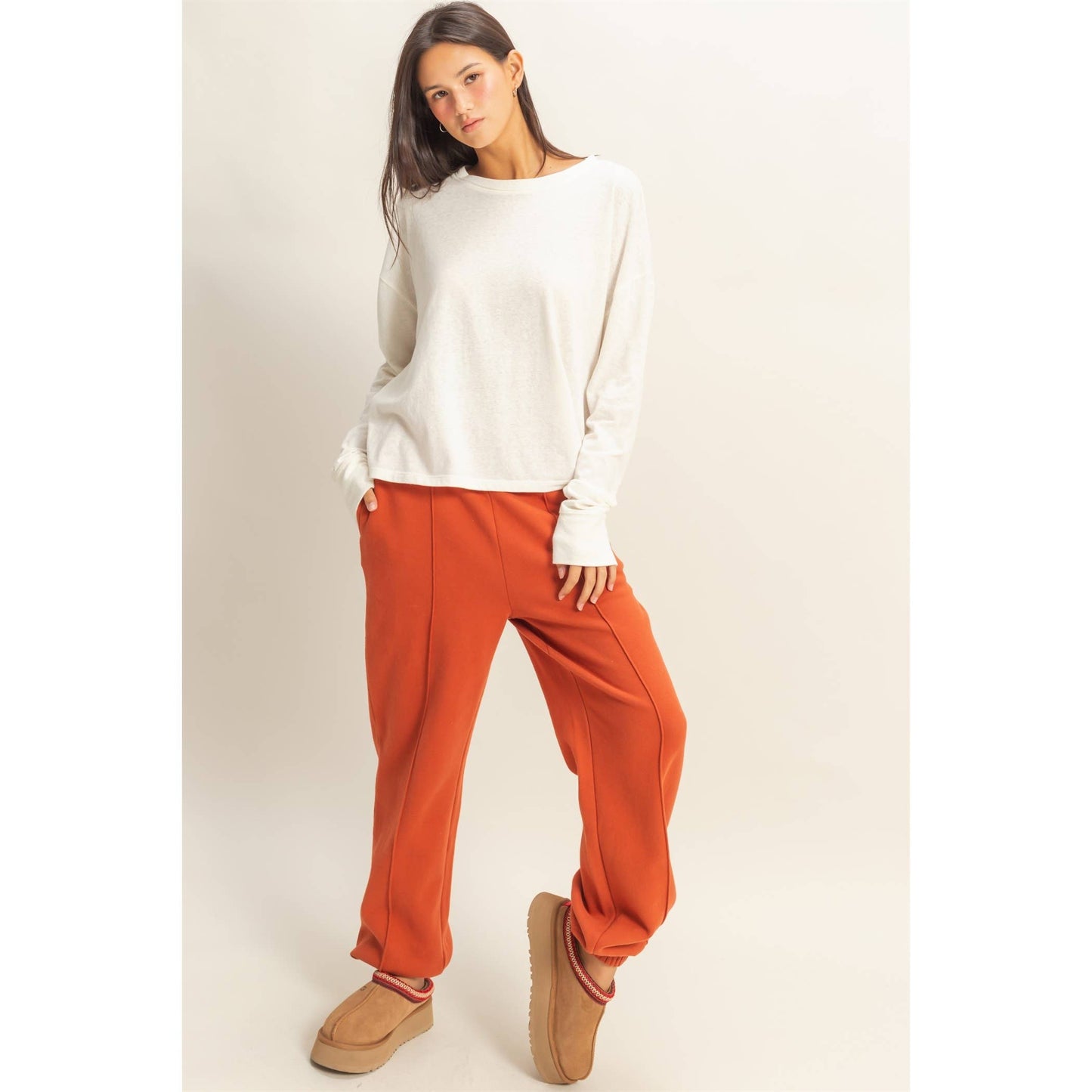 HYFVE - Crew Neck Long Sleeve Tee: BLACK / S-M-L(2-2-2)