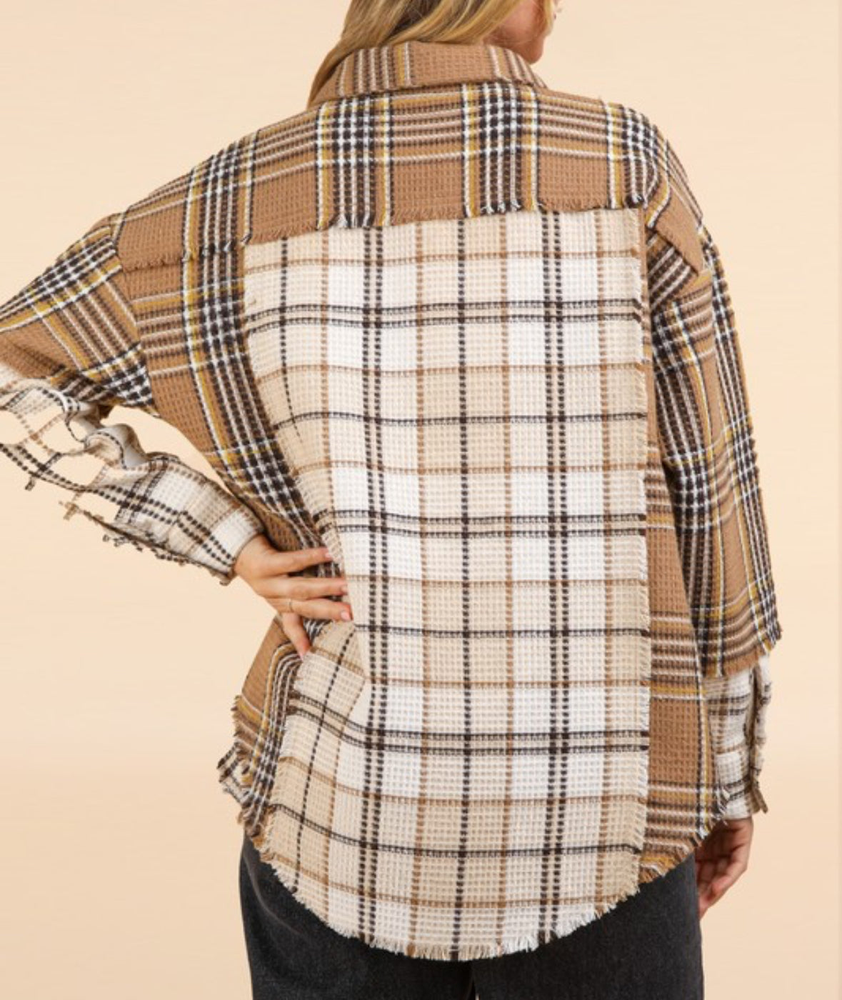 Mixed Plaid Oversized Shacket