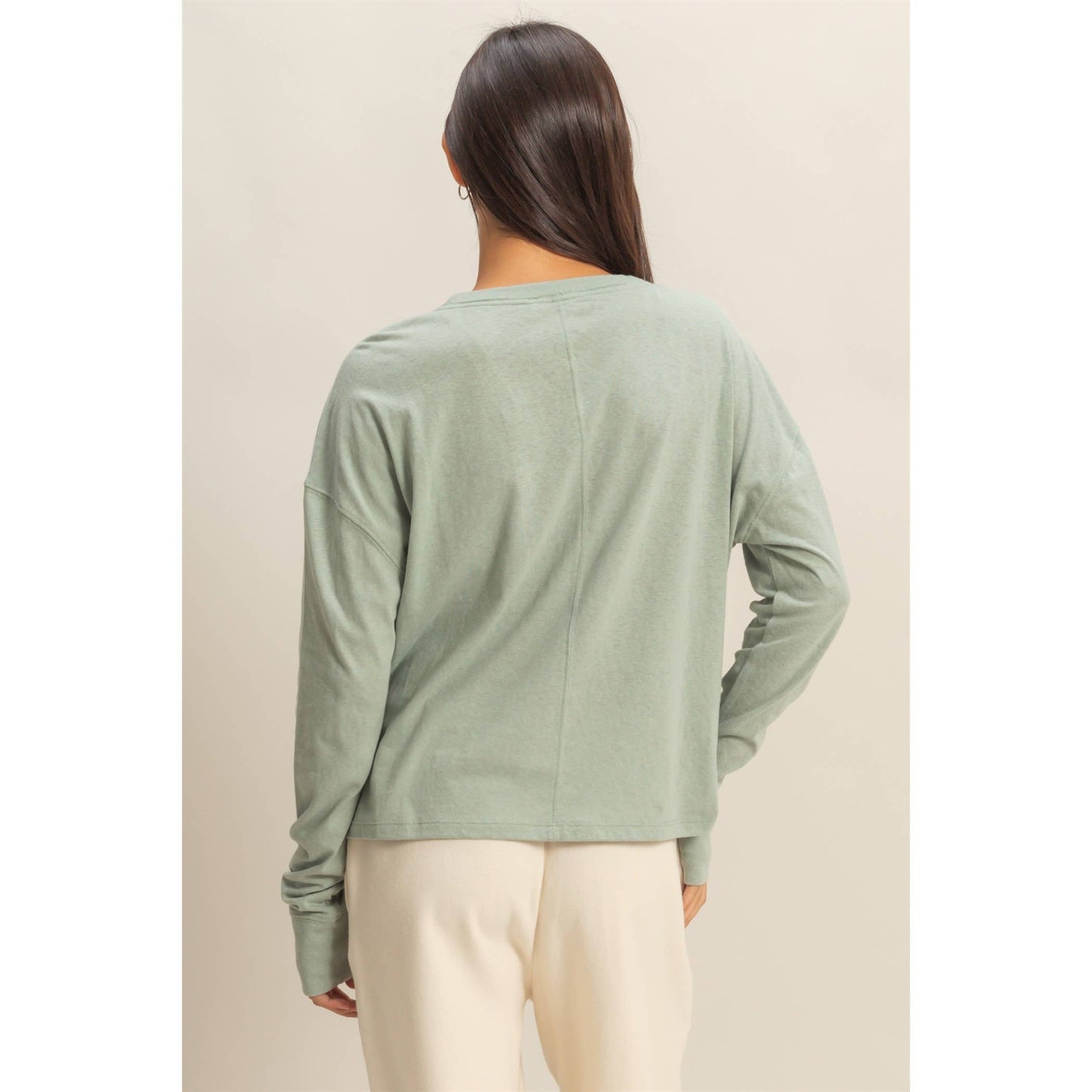 HYFVE - Crew Neck Long Sleeve Tee: BLACK / S-M-L(2-2-2)