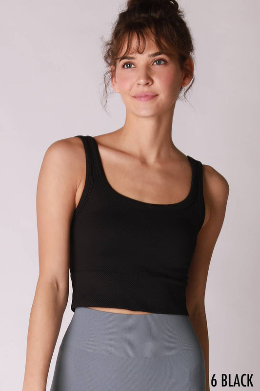 Charlie Chevron Ribbed Crop Top