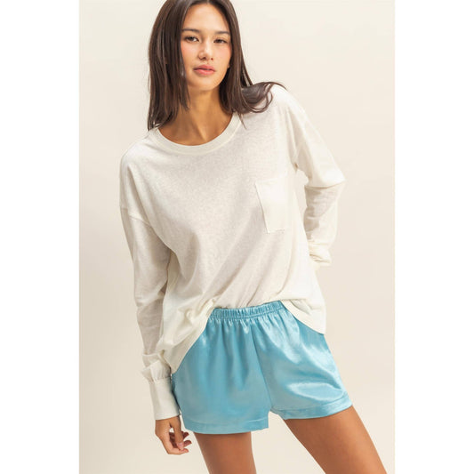 HYFVE - Long Sleeve Pocket T-Shirt: CREAM / S-M-L(2-2-2)