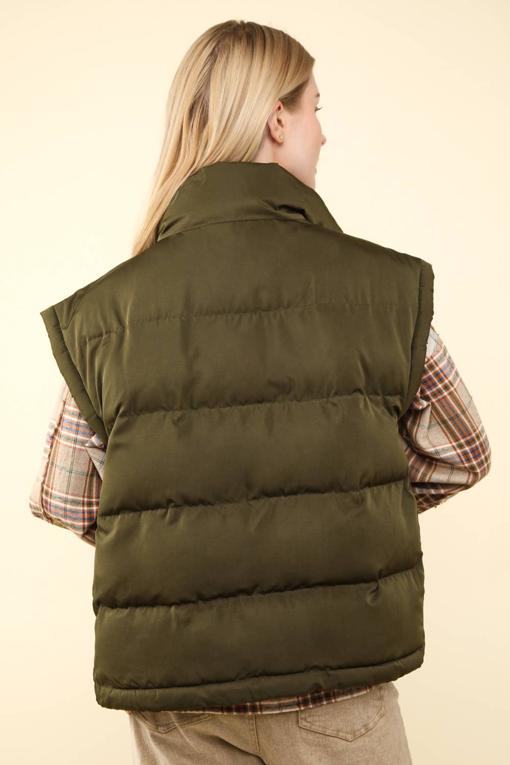 Olive Comfy Puffer Vest