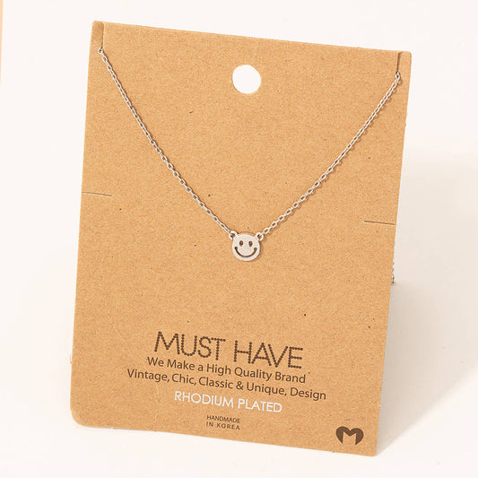 Mini Smiley Face Charm Necklace