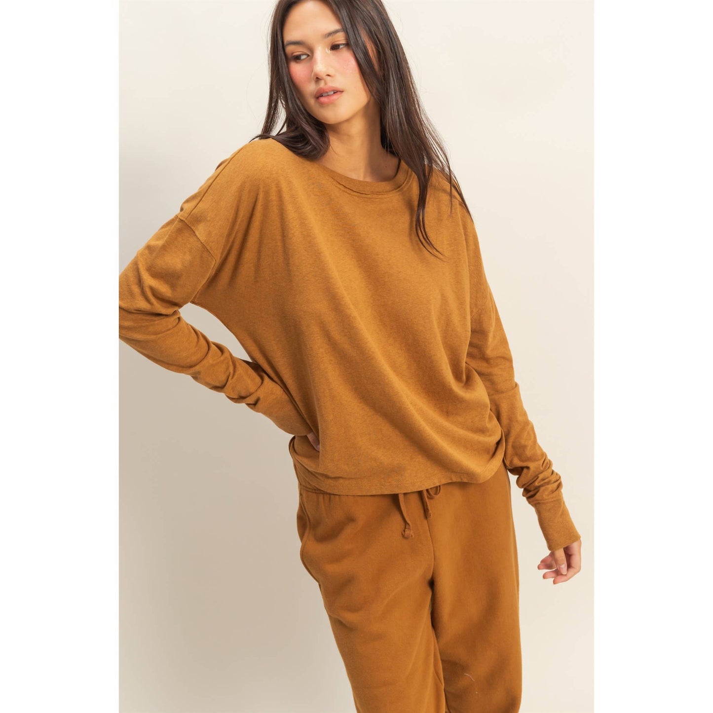 HYFVE - Crew Neck Long Sleeve Tee: BLACK / S-M-L(2-2-2)