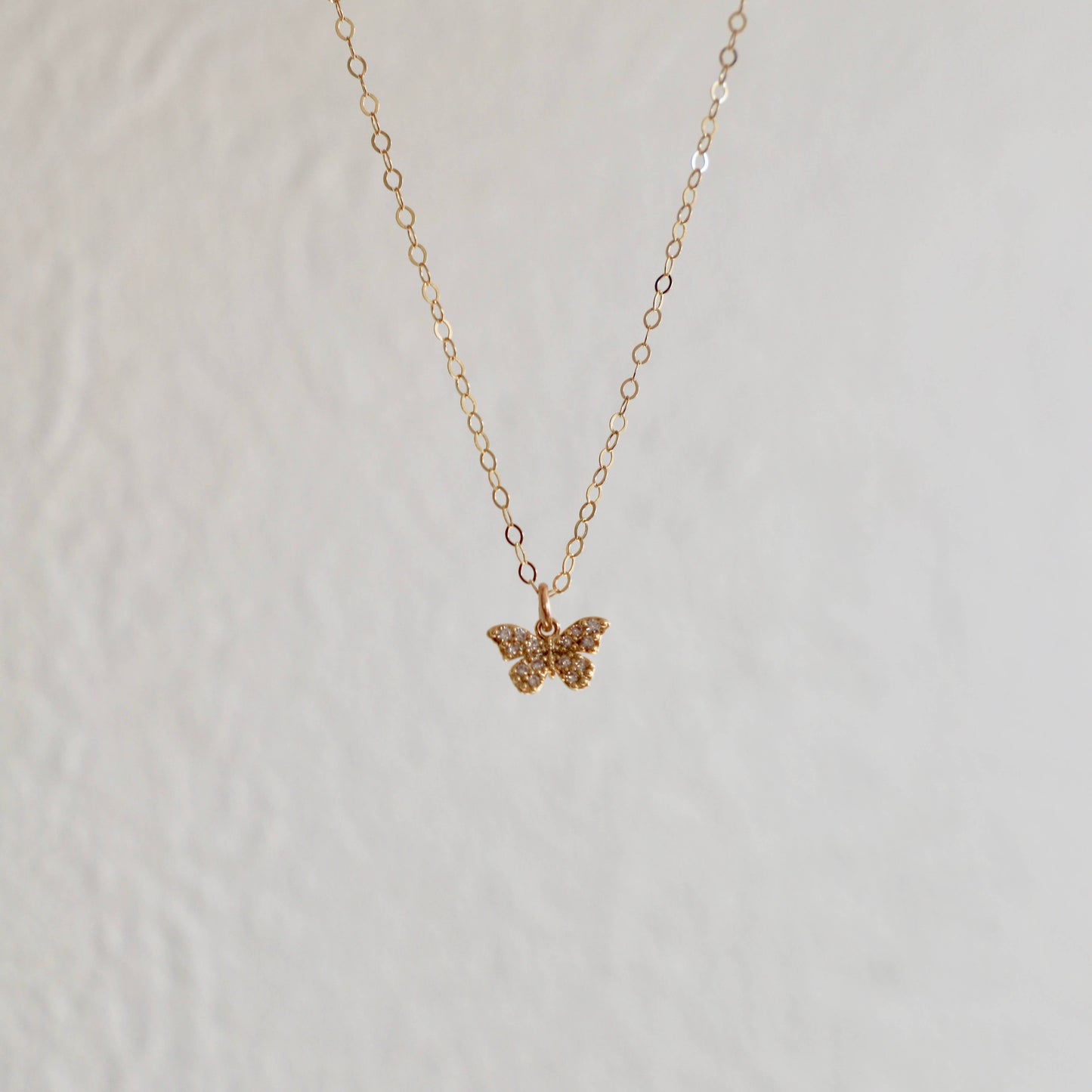 MINIATURE CZ BUTTERFLY 16" NECKLACE